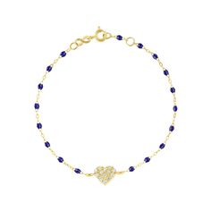 Gigi Clozeau - In Love Diamond Bracelet, Lapis, Yellow Gold, 6.7 Gold Diamond Pearl Bracelet Gift, Yellow Gold Pearl Bracelet With 17 Jewels As Gift, Gold Diamond Pearl Bracelet As Gift, Gold Diamond Pearl Bracelet For Gift, Luxury Yellow Gold Rosary Bracelet Gift, Elegant Yellow Gold Bracelet With Heart Beads, Elegant Yellow Gold Heart Beads Jewelry, Elegant Yellow Gold Jewelry With Heart Beads, Elegant Yellow Gold Heart Bracelet With Beads