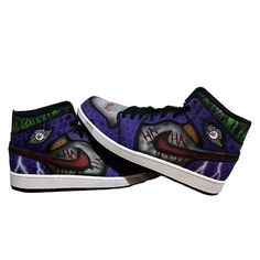 Custom hand painted jordan 1 mid  joker  These are brand new jordan 1s in the box and custom hand painted to order Custom Jordan 1s, Custom Purple Sneakers For Streetwear, Jordan 1 Handcrafted, Custom Jordan 1, Custom Jordan, Custom Jordans, Nike Shoes Jordans, Jordan 1s, Sneakers Athletic