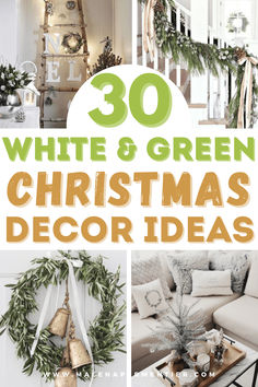 classy white and green christmas decor ideas Green White Christmas Decor, White Green Christmas Decor, Green White Gold Christmas, Christmas White Decor, Green White And Gold Christmas, Farmhouse Christmas Tree Decor Ideas, Green And White Christmas Decor, Green Christmas Decor Ideas, Farmhouse Christmas Tree Decor