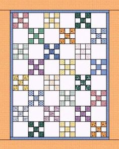 a quilt pattern with squares on it