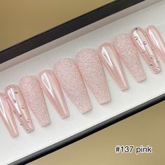 ***IMPORTANT: Please be aware of process time (read FAQ) as it's all 100% Handmade and make sure your nail size is correct as we are not responsible if the wrong size is ordered*** Pick one color from following 3 options- ROSE GOLD or AQUA CHROME or #137 PINK Sugar Glitter w/Bling Crystal Accent Press On Nails *IMPORTANT: Please pick the color you want at the checkout! Rose Gold or Aqua, if you don't leave us a note about color, we'll send you Rose Gold color.* Shown Images: First Image: Long Co Rose Gold Press On Nails, Glam Press On Nails, Trending Press On Nails, Sugar Nails Glitter, Sugar Nails Acrylic, Sugared Nails, Pink Sugar Nails, Sugar Effect Nails, Nude And Rose Gold Nails