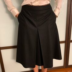 This Black Felt Skirt Made By Chlo Still Has The Tags On It. It Is In Perfect Condition. It Is A Size 38. It Includes Side Zipper And Button. Also Includes Front Pockets. Made Of Black Wool With Small Copper Decorative Bullets Around The Waist. Originally $855. Catholic School Uniforms, Felt Skirt, Catholic School, Black Felt, Women Skirts Midi, Black Skirt, Black Wool, Side Zipper, Chloe