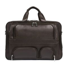 17.3 Inch Laptop Briefcase Messenger Bag Classic Brown Travel Bag With Smooth Grain, Classic Brown Leather Office Travel Bag, Classic Brown Office Travel Bag, Brown Soft Leather Satchel For Business Trips, Formal Brown Travel Bag With Leather Lining, Brown Business Travel Bag With Smooth Grain, Brown Satchel Travel Bag For Formal Use, Business Leather Briefcase With Double Handle, Brown Formal Satchel Travel Bag