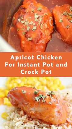 Apricot Chicken: For Instant Pot and Crock Pot Tangy Chicken, Great Chicken Recipes, Apricot Chicken, Frozen Chicken, Crock Pot Slow Cooker, Minced Onion, Boneless Chicken Breast, Instant Pot Pressure Cooker, Boneless Chicken