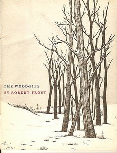 an old book with trees in the snow