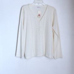 Bonmarche Cardigan Nwt Size Large Ivory Tight Knit Long Sleeves Acrylic Button Front Beaded Machine Wash All Measurements Laid Flat Armpit To Armpit 24" Sleeve From Collar Seam To Hem 24 1/4" Length From Shoulder Seam At Collar To Hem 25 3/4" Offers Welcome Bundle For Additional Savings Ships In 1 Business Day Photos Are Of Actual Product Colors May Vary By Monitor Elegant Cream Sweater With Buttons, Elegant Cream Button-up Sweater, Elegant Cream Sweater With Button Closure, Elegant Cream Button-up Cardigan, Elegant Cream Cardigan With Buttons, Elegant White Button-up Cardigan, Buffalo Plaid Cardigan, Sherpa Cardigan, Lightweight Open Front Cardigan