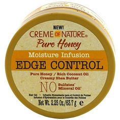 Product Description Sleek Edges With 24-Hour Hold and Control Infused with Pure Honey, Certified Natural Coconut Oil and Shea Butter, Moisture Infusion Edge Control provides the perfect hold and control for sleek hairstyles. Gender: Unisex. Size: Single.  Color: Red. Clay Hair Mask, Ingrown Hair Serum, Healthy Hair Products, Creme Of Nature, Edges Hair, Sunflower Daisy, Edge Control, Jeans For Girls, Pure Honey