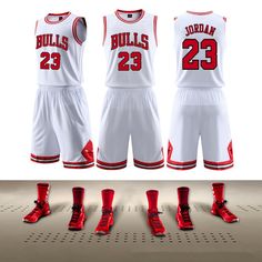 the basketball uniform is red and white