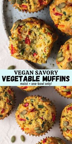 vegan savory vegetable muffins that are low only