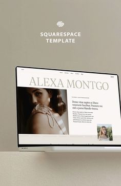 a computer screen with the word alexa montego on it and an image of a woman's face