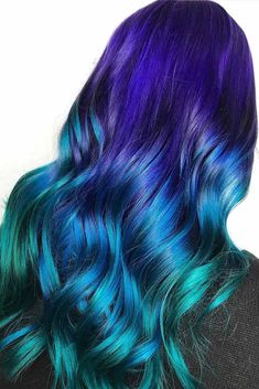 Blue And Green Hair, Galaxy Hair, Cute Hair Colors, Beautiful Hair Color, Fantasy Hair, Pretty Hair Color, Bright Hair