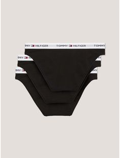 Tommy Hilfiger women's underwear. Made from soft cotton with an elastic logo band, our panty has a comfortable fit, and smooth silhouette. Perfect for everyday wear, delivered in a convenient multipack.  Material: 95% Regenerative Cotton, 5% Elastane. Tommy Hilfiger Swimsuit Bikinis, Tommy Hilfiger Bra Set, Tommy Hilfiger Stretch Cotton Bottoms, Cotton Briefs With Logo Waistband, Tommy Hilfiger Bralette, Fitted Tommy Hilfiger V-neck Tops, Tommy Hilfiger Store, Tommy Hilfiger Cotton Logo T-shirt, Tommy Hilfiger Logo