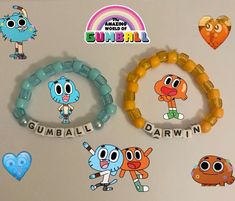 Spongebob And Patrick Matching Bracelets, Best Friend Braclet Ideas, Bracelets Ideas For Besties, Cute Diy Bracelet Ideas, Gumball And Darwin Bracelets, Bracelet Ideas Characters, Kandi Matching Bracelets