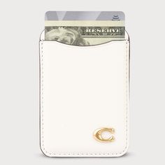 Crafted with genuine Italian leather and finished with Coach’s Signature hardware, this magnetic card case holds up to two cards and cash with thoughtfully designed cutouts to easily remove your essentials. Bring luxury to your everyday accessory with built-in magnets that snap on and off of your phone case. Coach Card Wallet, Coach Phone Case, Cardholder Aesthetic, Travel Tech Organizer, Magsafe Wallet, Pelican Case, Wallet Cute, Waterproof Dry Bag, Girly Car