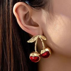 “Cherry Bomb” 18k Gold Plated Earrings. Comes With A Luxe Jewelry Pouch. Very Luxurious Statement Earrings. Red And Gold. Similar Styles: Anthropologie | Revolve | Anthro | Nordstrom | Bloomingdale’s | Luxe Jewelry | Shopbop | Net-A-Porter | Nasty Gal | Intermix | Free People Fp | Sacks Fifth Avenue | Neiman Marcus Red Chunky Jewelry, Gold Cherry Earrings, Elegant Cherry Colored Jewelry For Party, Cherry Party Jewelry For Pierced Ears, Elegant Cherry Drop Earrings, Cherry Dangle Earrings For Party, Cherry Color Dangle Earrings For Party, Cherry Colored Earrings Gift, Cherry Round Earrings For Gift