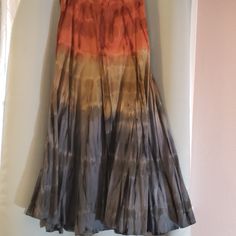 This Was Purchased Directly From An Artisan I Pay $250 For It. It Is A One Of A Kind Tie Dye Tons Of Fabric. I Don't Wear It Any Longer Because I Feel That My Waistline Is Gotten A Bit Too Big And I'm Not Comfortable In It. Wrap Around Skirt, Orange Grey, Tie Dye Skirt, Tie Dye, Womens Skirt, Dye, Orange, Grey, Fabric