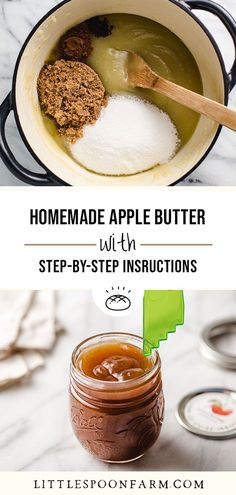 homemade apple butter with step - by - step instructions to make it in the slow cooker