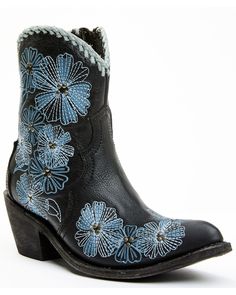 Carborca Silver by Liberty Black Women's Loren Tonal Floral Embroidered Western Fashion Booties - Pointed Toe Dan Post Boots, Lane Boots, Womens Cowgirl Boots, Twisted X Boots, Wedding Boots, Work Boots Men, Boots For Sale, High Heel Boots, Cowgirl Boots