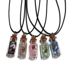 Jewelry Necklaces Pendants Cheap Shell-shaped Necklaces For Gifts, Shell-shaped Necklace For Beach Season, Bottle Charms Necklaces, Small Bottle Necklace, Mini Glass Bottle Necklace, Colored Sand, Fine Sand, Beach Necklaces, Bottle Necklace