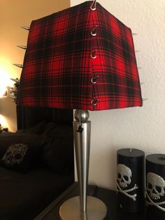 a lamp that is on top of a table