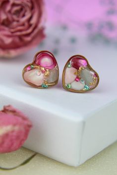 Charming stud earrings with colorful shells are distinguished by their unique design, they are perfect as a gift for your daughter as well as your beloved wife, sister or friend. Valentine's Day Gift Drop Clip-on Earrings, Heart-shaped Clip-on Earrings For Valentine's Day Anniversary, Pink Heart Earrings For Anniversary, Cute Multicolor Earrings For Mother's Day, Unique Heart Earrings For Valentine's Day Gift, Multicolor Jewelry Valentine's Day Gift, Multicolor Jewelry For Valentine's Day Gift, Multicolor Jewelry For Valentine's Day Birthday, Valentine's Day Heart Shaped Clip-on Earrings For Anniversary