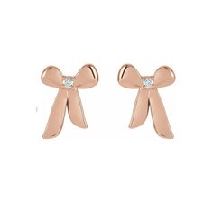 Our 14K flirtatious and fun Gold and Diamond Bow Earrings are the perfect feminine accessory to any ear stack. Available in 14k white gold, yellow gold, and rose gold 0.05ct total carat weight Diamond Color: G-H / Clarity: SI1 Length: 7.2mm / Width: 10.24mm Made to order. Lead time is 2 weeks. Benefits of Solid 14k Gold Jewelry Most loved for its durability and longevity Can be worn daily and requires less maintenance and care than plated, vermeil, or silver jewelry Sweat/water resistant so you Diamond Bows, Custom Wedding Rings, Ear Stack, Bow Earrings, Womens Wedding Bands, Diamond Color, Rose Gold Earrings, Custom Engagement Ring, Wedding Rings For Women