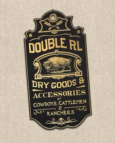 a sign on the side of a building that says double r dry goods and accessories