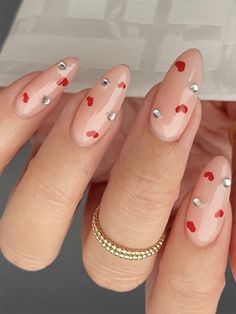 Multicolor  Collar   カラーブロック,植物 カラーネイル Embellished Elegant Nail Designs, Heart Nail Art, Baddie Nails, Nail Designs Valentines, Almond Nails Designs, Almond Acrylic Nails, 2023 Trends, Nails 2023, Late Winter