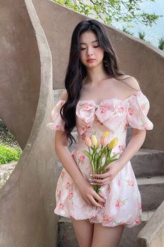 Summer Puff Sleeve Balletcore Dress, Cute Pink Off-shoulder Dress, Feminine Bow Print Spring Dresses, Feminine Spring Dresses With Bow Print, Pink Bow Print Dress For Summer, Pink Bow Print Summer Dress, Pink Puff Sleeve Dress With Bow, Pink Spring Dress With Bow Print, Romantic Vibes