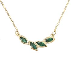 14k Petal Emerald Necklace Gold Emerald Necklace, Emerald Necklace Pendant, Emerald Necklace, Handcrafted Necklace, Emerald Jewelry, Inner Beauty, Turquoise Necklace, Beautiful Jewelry, Emerald