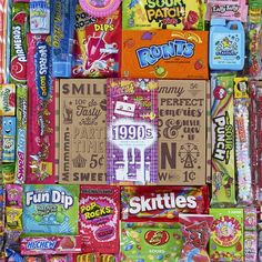 a pile of assorted candy on display