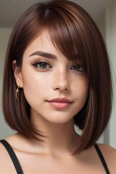 Modern Bob Haircut With Bangs, Taper Fade Haircut, Mid Length Hair With Layers, Hairdos For Short Hair, Flat Hair, Penteado Cabelo Curto, Mid Length Hair