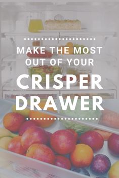 an open refrigerator filled with lots of different types of fruit and veggies to make the most out of your crisper drawer