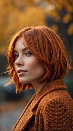 Fall Hair Colors Copper Red Feathered Layers 2024 🌼 Subtle Fall Hair, Layers Styled, Fall Hair Colors Copper, Red Hair Colors, Feathered Layers, Copper Ombre, Red Copper Hair Color, Copper Red Hair, Fall Hair Cuts