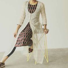 Jacket Kurti, Kurti With Jacket, Kurti Cotton, Salwar Pattern, Kurti Patterns, Salwar Kamiz, Indian Couture