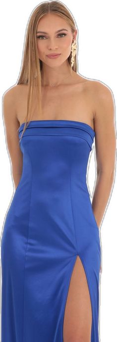 Elegant Blue Strapless Stretch Dress, Elegant Blue Stretch Strapless Dress, Blue Bandeau Evening Dress, Elegant Blue Bandeau Dress, Elegant Blue Bandeau Strapless Dress, Chic Blue Bandeau Mini Dress, Fitted Blue Bandeau Dress, Blue Bandeau Strapless Dress For Evening, Blue Mini Dress With Straight Neckline For Cocktail