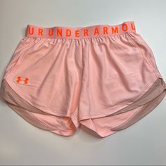 Cute And Comfy Athletic Shorts By Under Armour! Neon Pink With Neon Orange Signature Details. Pockets. Multiple Sizes. Nwt! Authentic I Am A Posh Ambassador, So Purchase With Confidence No Tradesno Pplno Low Balls Pink Short Bottoms For Athleisure, Pink Athletic Shorts With Elastic Waistband, Casual Pink Under Armour Bottoms, Under Armour Pink Athletic Shorts With Built-in Shorts, Under Armour Pink Workout Bottoms, Under Armour Pink Summer Shorts, Under Armour Pink Sports Shorts, Pink Under Armour Athletic Shorts For Workout, Under Armour Pink Athletic Shorts For Workout