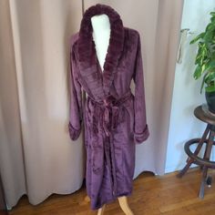 A Warm, Fuzzy ,Double Belted , Soft Robe Fuzzy Robe, Soft Robes, Sleepwear Robe, Color Purple, Women's Intimates, Purple, Women Shopping, Quick Saves, Color