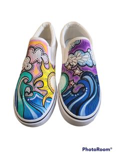 CUSTOM Slip on Sneakers - Etsy Shoe Art Designs, Canvas Shoes Diy, Sharpie Shoes, Painted Shoes Diy, Painted Canvas Shoes, White Canvas Shoes, Custom Painted Shoes, Custom Shoes Diy, Diy Sneakers