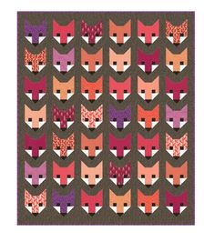 an image of a quilt with many different colored cats on the front and back of it