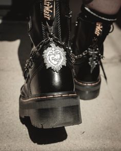 We are so obsessed with chain accessories we have no made some for your boots! Made of durable aluminum chain Comes as one piece - one chain Clips in front and back so it can be easily adjusted to whatever type of boot you may have! Made by us in the Haus Of Cult Los Angeles Gothic Guy, Mc Outfit, Doc Boots, Chain Boots, Goth Guy, Boot Chains, Gothic Boots, Moon Bracelet, Chain Accessories