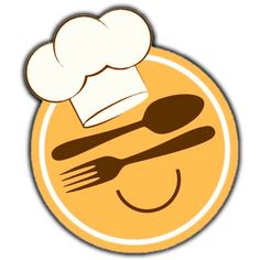 a chef's hat is on top of a plate with utensils