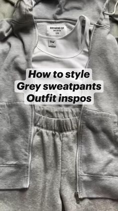 Outfits With Gray Sweatpants, Cute Outfits With Grey Sweatpants, Gray Sweatpants Outfit For School, Sweatpants Outfit Aesthetic, Outfit Ideas Sweatpants, Grey Top Outfit