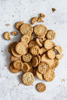 a pile of cookies sitting on top of a table