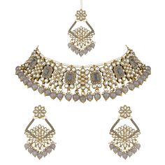 PRICES MAY VARY. DIMENSION - Necklace length - 16 cm, width - 4.5 cm, Earring height -8 cm, width - 4.5 cm, Maang tikka length - 18.5 cm, width - 4.5 cm. PACKAGE CONTENTS: 1 Necklace, 1 Pair Of Earrings, 1 Maang Tikka QUALITY: These beautiful jewellery set are handcrafted in alloy with pearls of good quality. Coated with high quality and thickness gold polish. Go ahead and make them all yours right away.The necklace features beads in it and is secured with a drawstring closures. DESIGN: Inspired Cheap Traditional Necklaces For Celebrations, Cheap Traditional Necklace For Celebration, Neckpiece For Western Dress, Cheap Traditional Jewelry For Festive Occasions, Cheap Temple Jewelry Sets For Festive Occasion, Indian Hair Accessories, Necklace With Earrings Set, Traditional Indian Jewellery, Maang Tikka