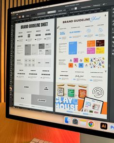 a computer screen with an ad on it and the words brand guideline sheet displayed
