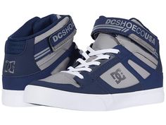 Dc Pure, Dc Shoes Women, Key Logo, Leather And Canvas, Navy Grey, Dc Shoes, Sneakers Men Fashion, Dc Sneaker, Big Kid