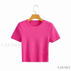 Lasaky - Loose-Fitting Knit Top with Short Sleeves and Soft Cowl Neck Spring Jumper, Jumper Short, Casual Knitwear, Pullover Mode, Knit Blouse, Cropped Knit Sweater, Silk Knit, Short T Shirt, Spring Outfits Women