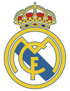 the real madrid crest with a crown on it's head and an image of a soccer