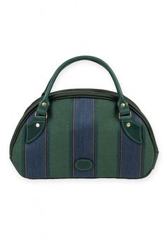 Stand out from the crowd with this Appin handbag. The Appin is an extremely elegant but very useful ladies green leather handbag with blue and green striped wool fabric and green bridle trim.  The Appin green leather handbag is very roomy and is perfect for carrying lots of bits and pieces everything a lady needs for a day out and about.  Internally, the Appin handbag is lined in soft blue suede and has, in suede, two large open pockets and one zipped pocket.  The buckles and zip on the exterior Luxury Green Canvas Shoulder Bag, Striped Top Handle Bag For Everyday Use, Green Canvas Satchel With Removable Pouch, Green Handheld Shoulder Bag With Leather Handles, Modern Green Canvas Shoulder Bag, Green Canvas Satchel With Leather Handles, Green Rectangular Satchel With Leather Handles, Green Top Handle Satchel With Leather Handles, Green Canvas Satchel With Double Handle